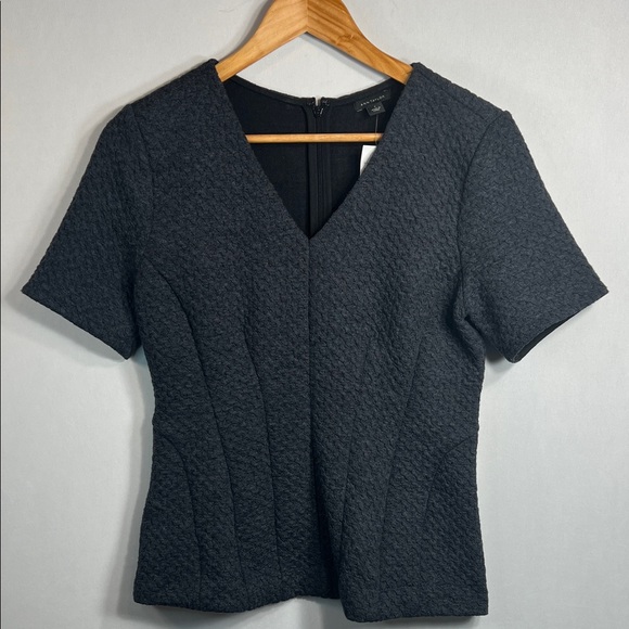 Ann Taylor Sweaters - Ann Taylor Gray Knit Short Sleeve Peplum Sweater Top size S NWT